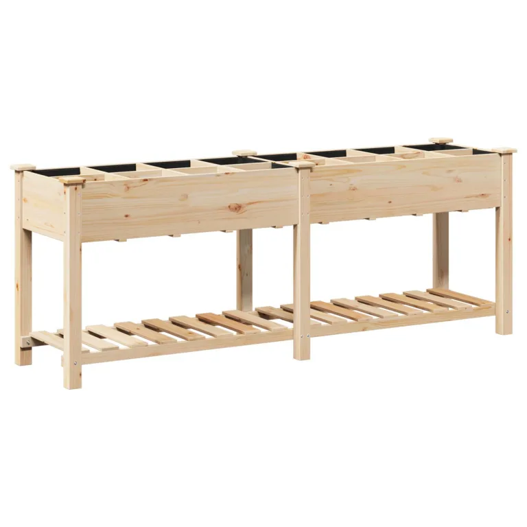 Aedade istutuskarp restidega 203x53x76 cm Kindel puit Kuusk
