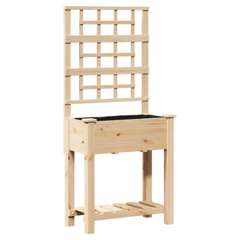 Aedade kast trellise ja riiuliga 71x37x152 cm Tugev puit kuusk