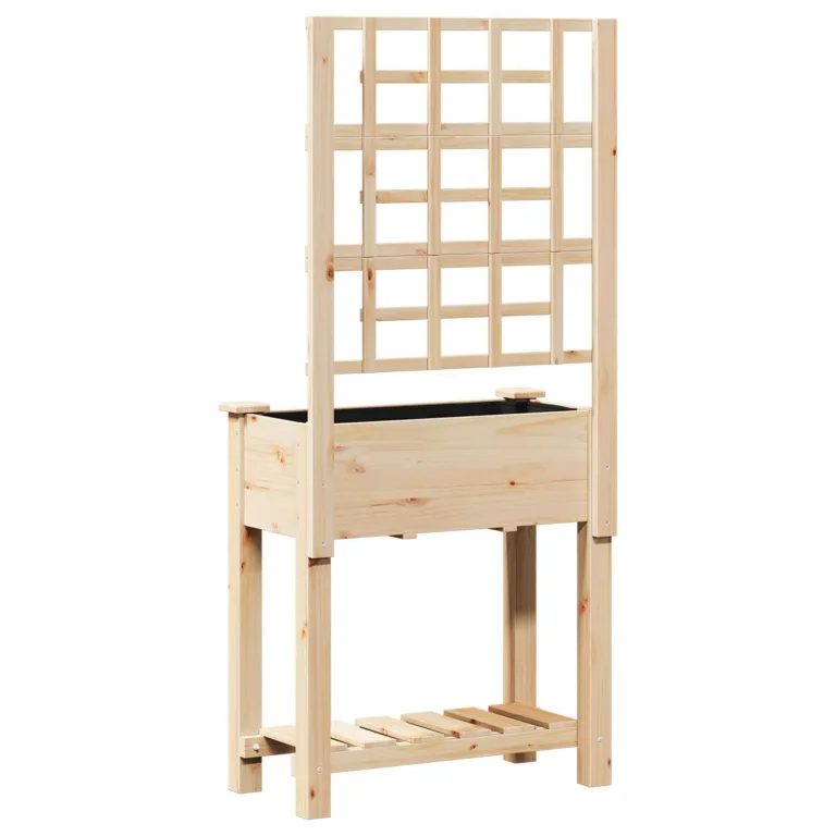 Aedade kast trellise ja riiuliga 71x37x152 cm Tugev puit kuusk