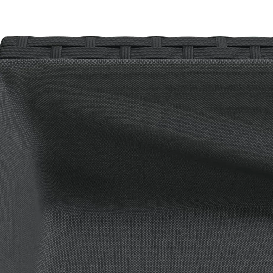 Aia taimekastid riiuliga, 2 tk, must polürotang ja terasraam, 70 x 28 x 70 cm – 11