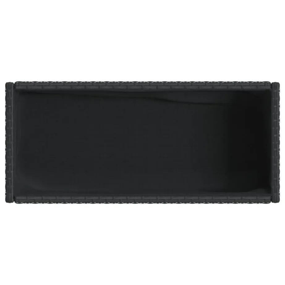 Aia taimekastid riiuliga, 2 tk, must polürotang ja terasraam, 70 x 28 x 70 cm – 9