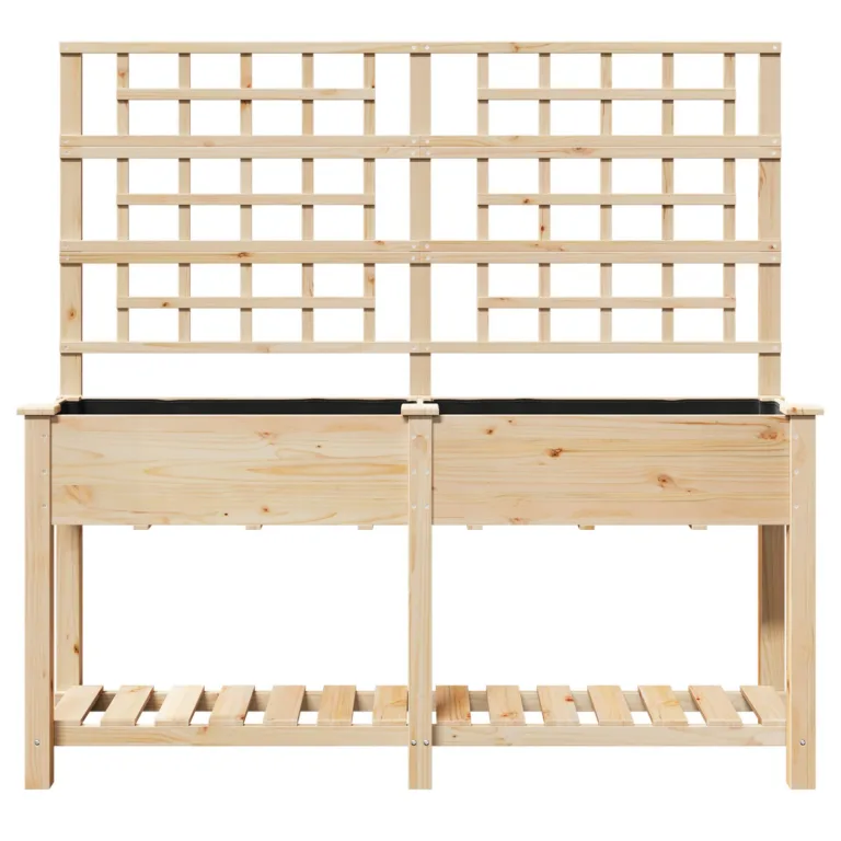 Aiakast koos trellise ja riiuliga 161x43x152 cm Tugev Männipuit