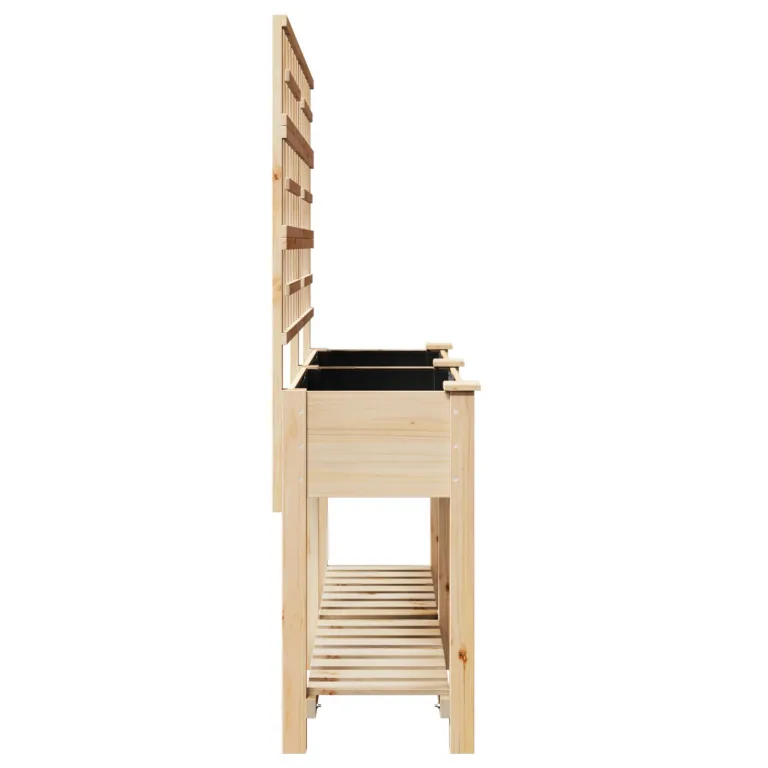 Aiakast koos trellise ja riiuliga 161x43x152 cm Tugev Männipuit