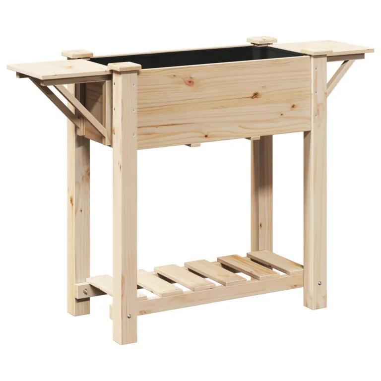 Aiakast riiulitega 111x37x76 cm Tugev Puidust Männipuit