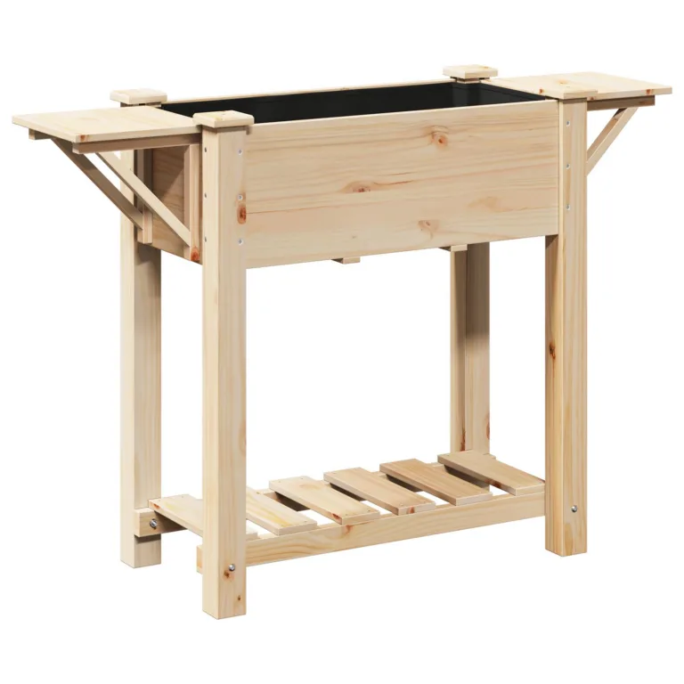 Aiakast riiulitega 111x37x76 cm Tugev Puidust Männipuit