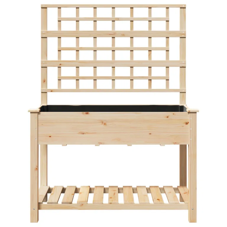 Aiakast trellise ja riiuliga 115x59x152 cm Tugev Männipuit