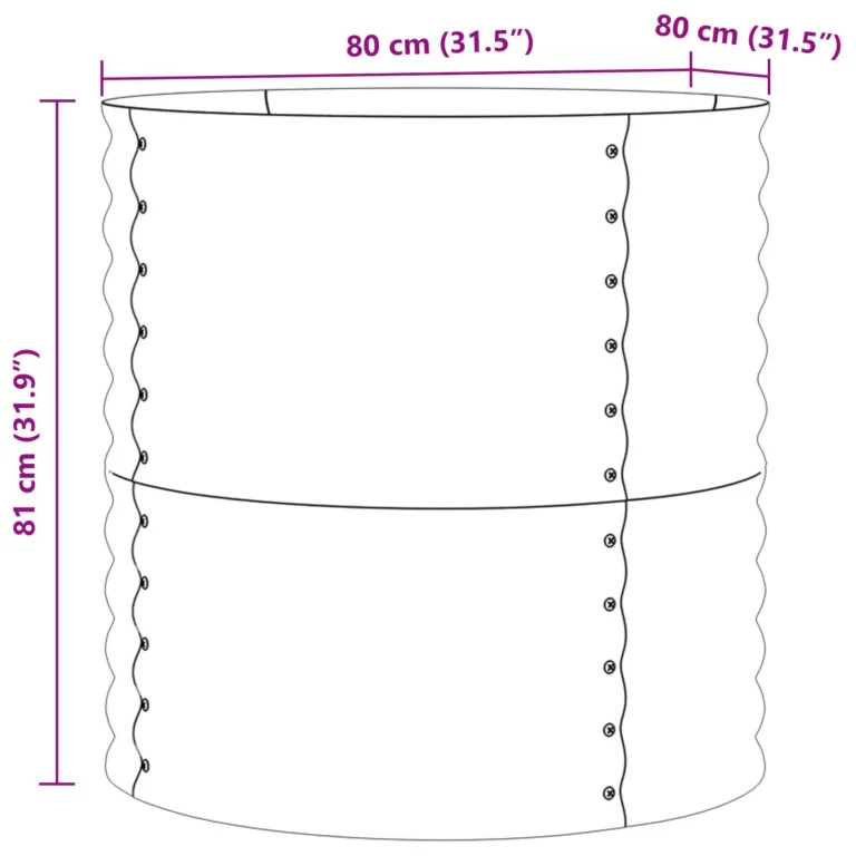 Aianduse Tõstetud Peenar Roheline 80x80x81 cm Galvaniseeritud Teras