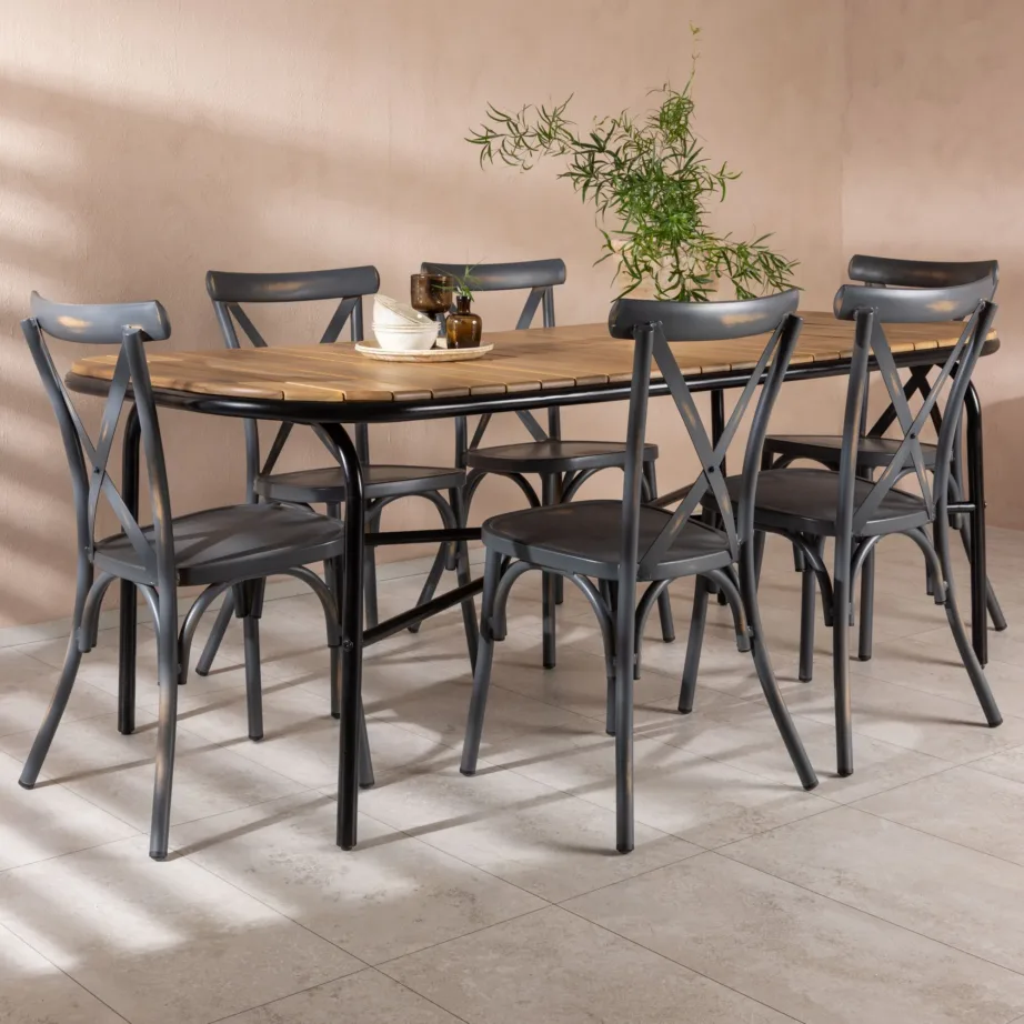 Akaatsiapuidust aia söögilaua komplekt Holmbeck, GR23397 – 6