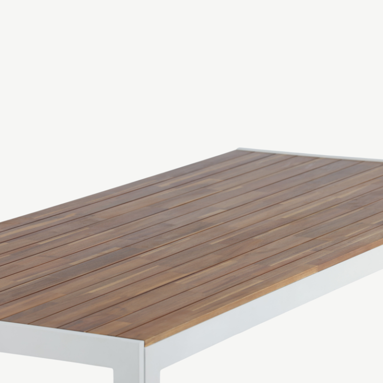 Akaatsiapuidust aia söögilaud Bois, naturaalne/valge, 200x100, 9554-069 9554-069