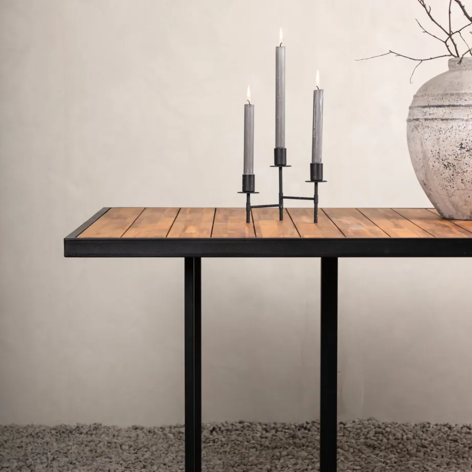 Akaatsiapuidust aia söögilaud Khung, must/naturaalne, 200×100, 1454-408 – 7