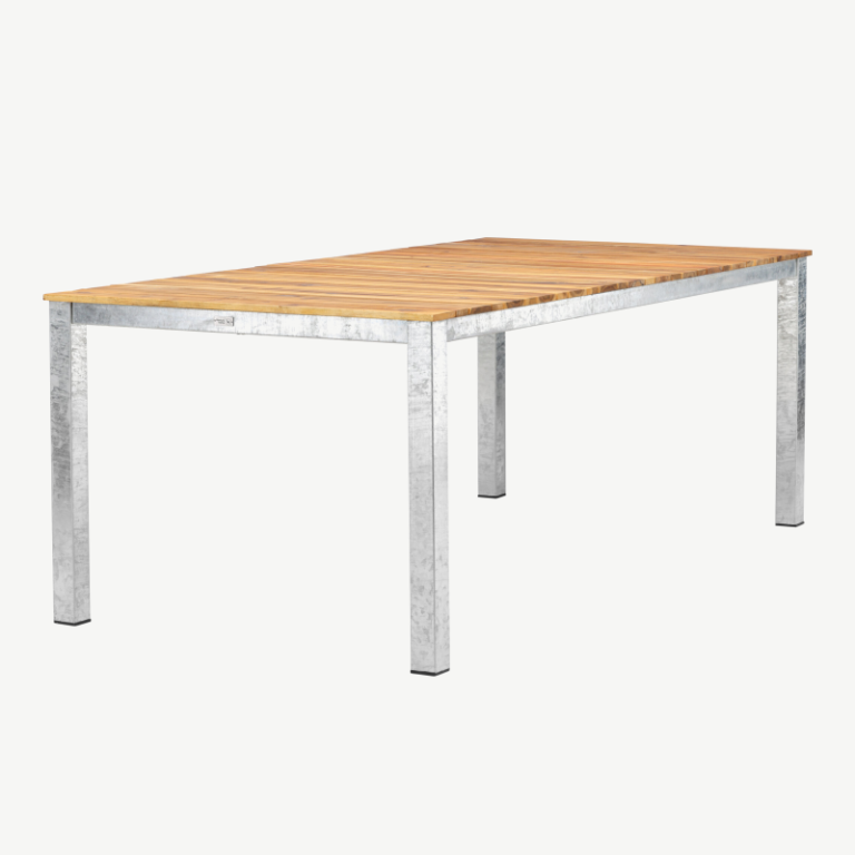 Akaatsiapuidust aia söögilaud Zenia, naturaalne/hõbedane, 200x100, 9533-445 9533-445