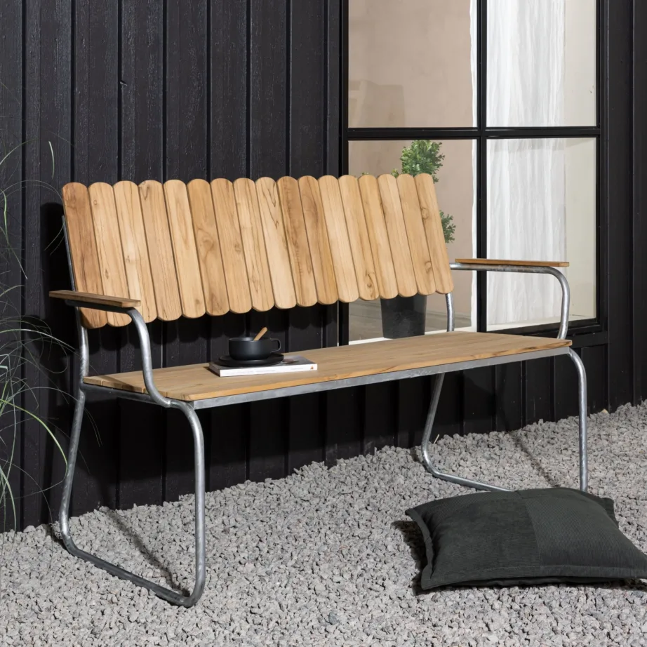 Akaatsiapuidust aiapink Holmsund, naturaalne/hõbedane, 40x140xSH46, 6022-002 – 9