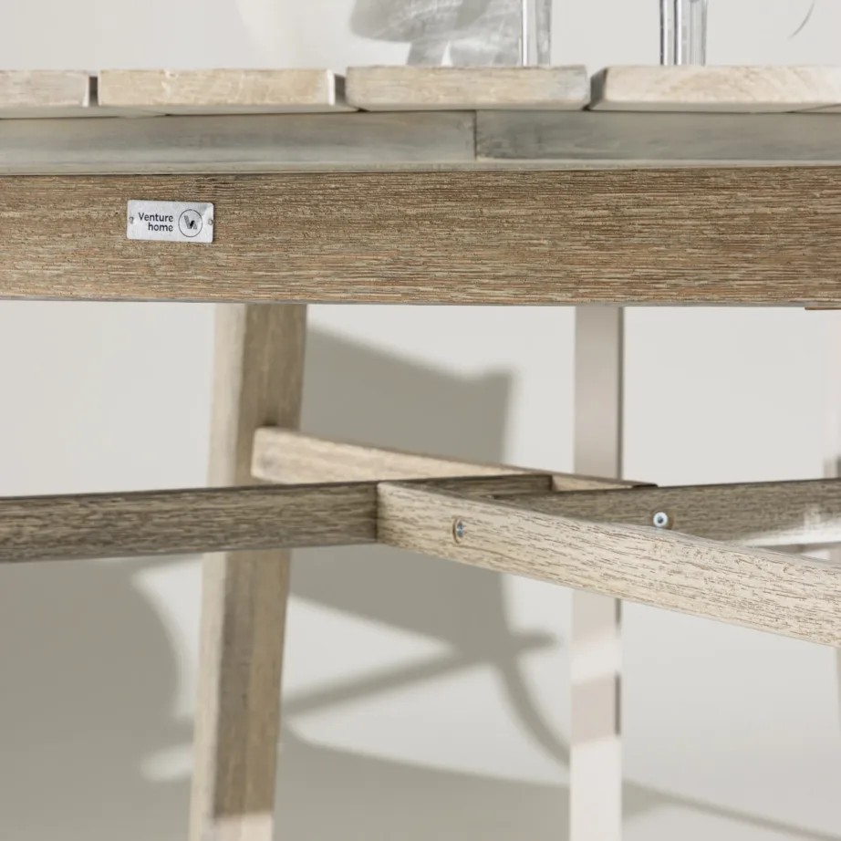 Akaatsiapuidust ümmargune aia söögilaud Rives, helehall, ø150, 9650-014 – 10