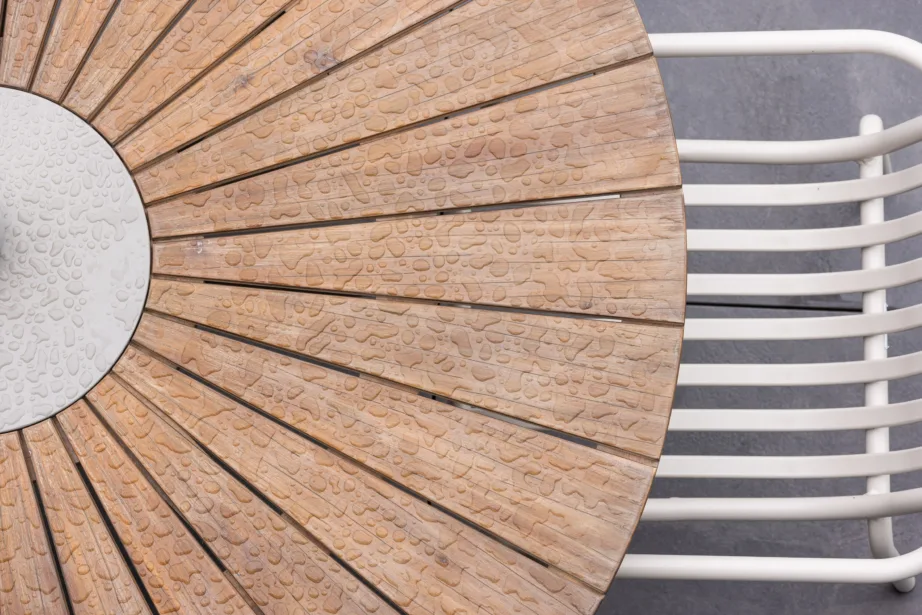 Akaatsiapuidust ümmargune aia söögilaud Rosario, pruun, Ø140, 7002-444 – 6