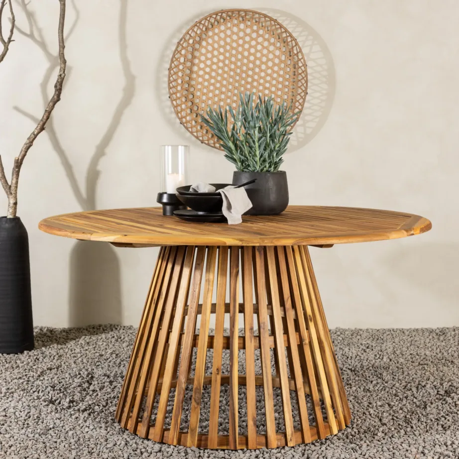 Akaatsiapuidust ümmargune aia söögilaud Tucumán, naturaalne, ø150, 7000-444 – 6