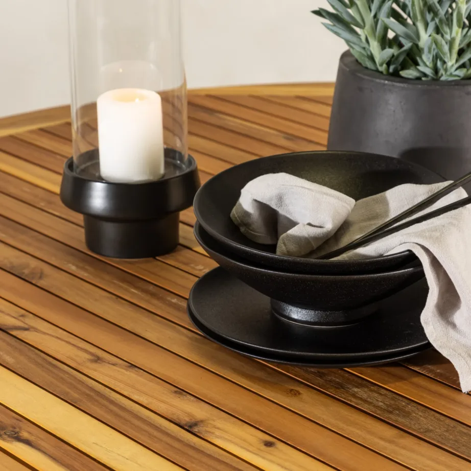 Akaatsiapuidust ümmargune aia söögilaud Tucumán, naturaalne, ø150, 7000-444 – 9