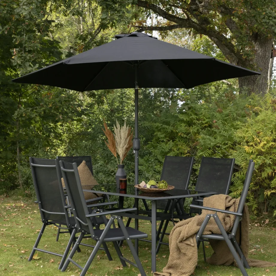 Aiamööbli komplekt, aialaud, 6 tooli ja päikesevari Brekki, 2051-408 – 10