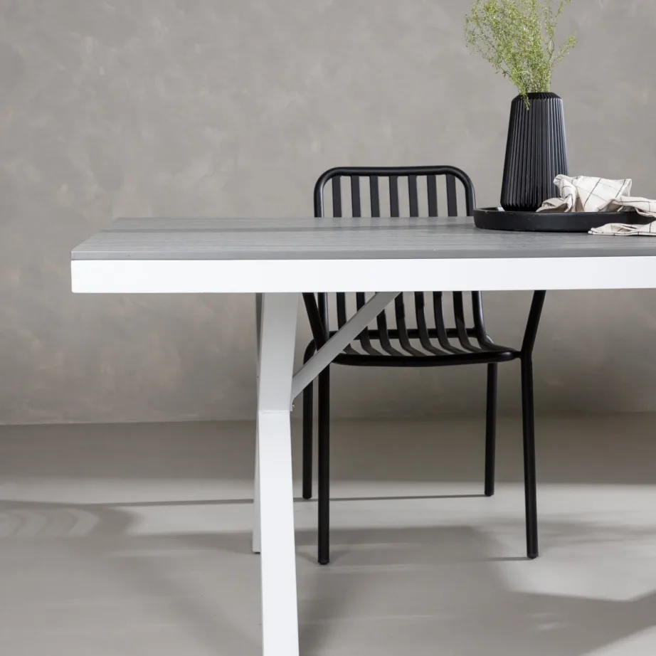 Alumiiniumist aia söögilaud Garcia, helehall/valge, 100x200x74, 6005-400 – 7