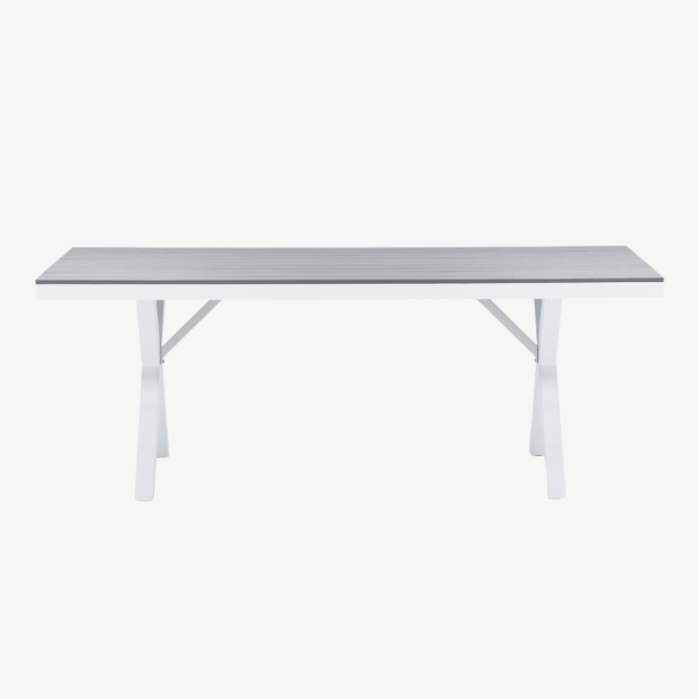 Alumiiniumist aia söögilaud Garcia, helehall/valge, 100x200x74, 6005-400 6005-400