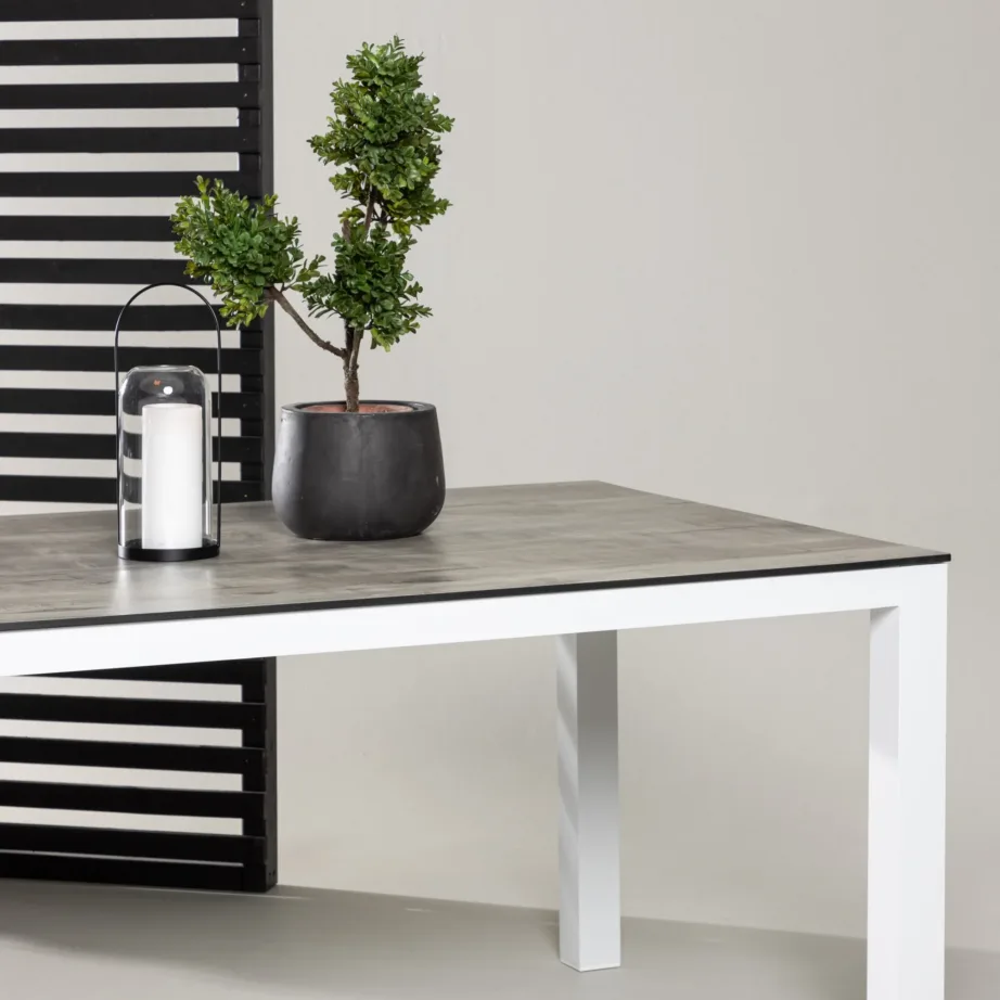 Alumiiniumist aia söögilaud Llama, hall/valge, 205×100, 9570-400 – 7