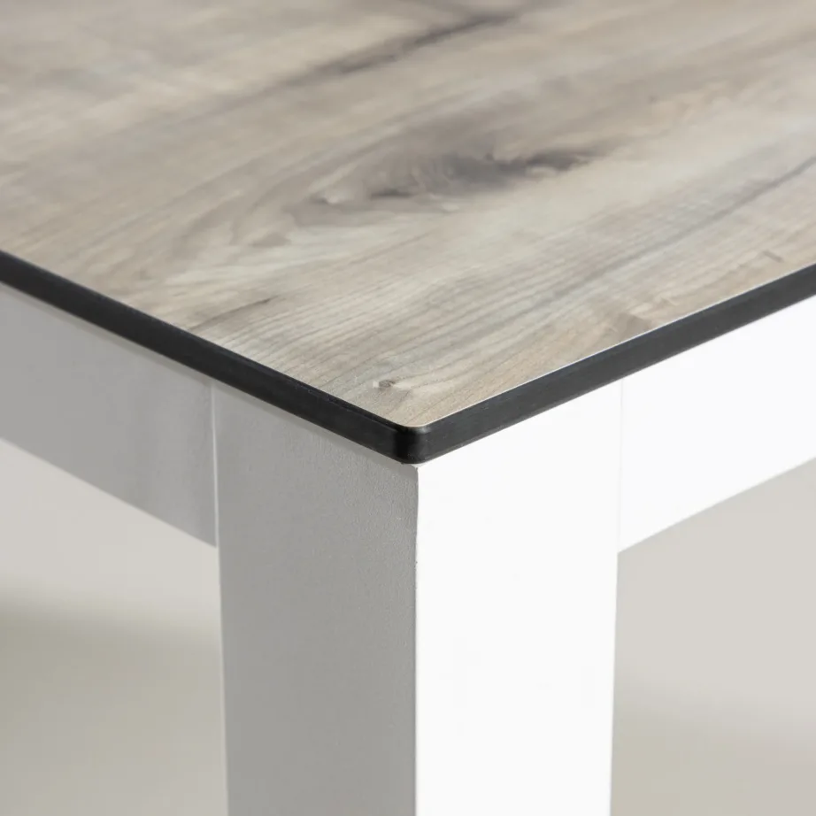 Alumiiniumist aia söögilaud Llama, hall/valge, 205×100, 9570-400 – 9