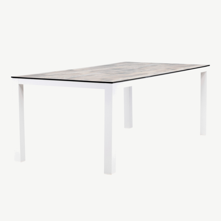Alumiiniumist aia söögilaud Llama, hall/valge, 205x100, 9570-400 9570-400