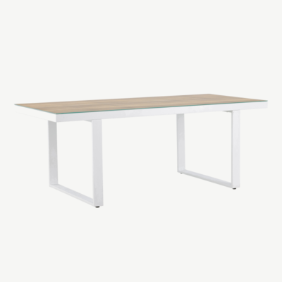 Alumiiniumist aia söögilaud Merlo, valge, 200x90, 6948-101 6948-101