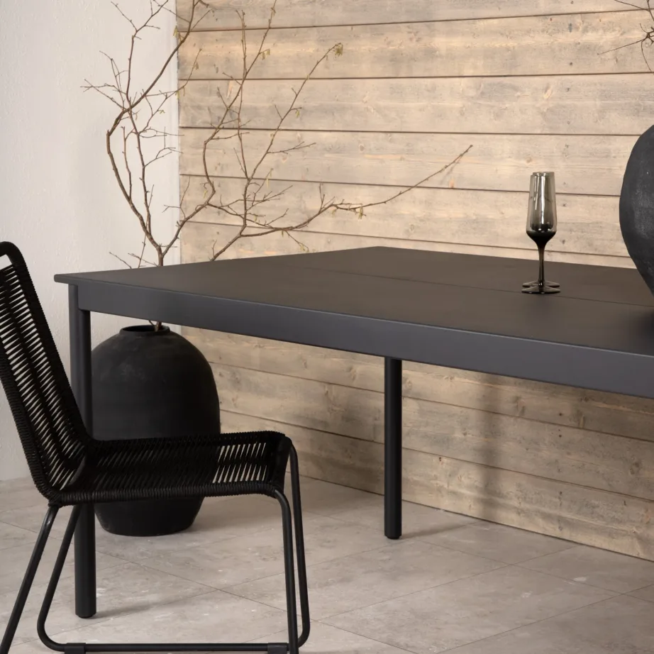 Alumiiniumist kandiline aia söögilaud Modena, must, 200×100, 2095-408 – 9