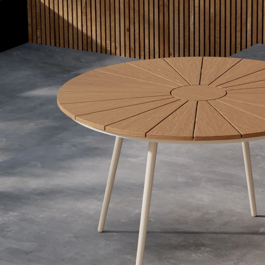 Alumiiniumist aia söögilaud San Vito, beež, Ø120, 9808-222 – 7