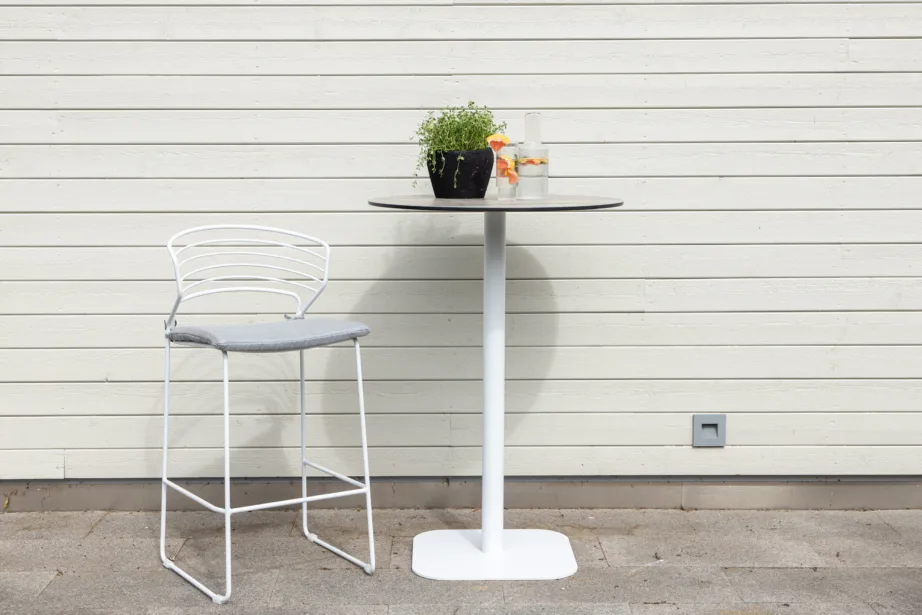 Alumiiniumist baarilaud terrassile Milano, hall/valge, ø70, 6014-006 – 6