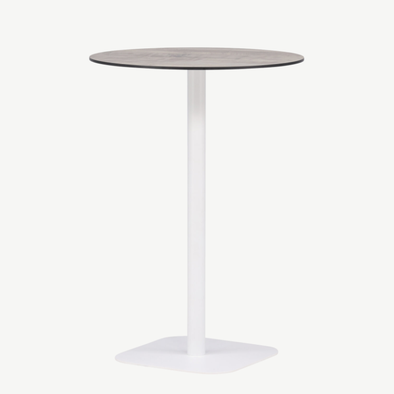 Alumiiniumist baarilaud terrassile Milano, hall/valge, ø70, 6014-006 6014-006