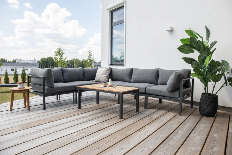 Alumiiniumist diivanilaud Brasilia, must/naturaalne, 9299-408 – 3