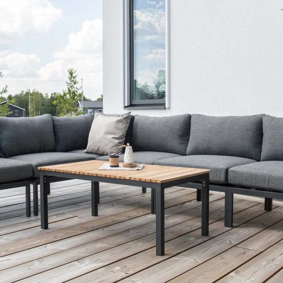 Alumiiniumist diivanilaud Brasilia, must/naturaalne, 9299-408 – 4