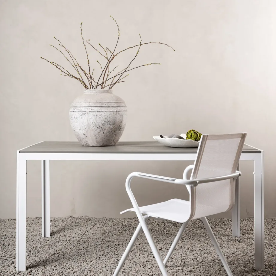 Alumiiniumist aia söögilaud Break, hall/valge, 150×90, 1025-400 – 6