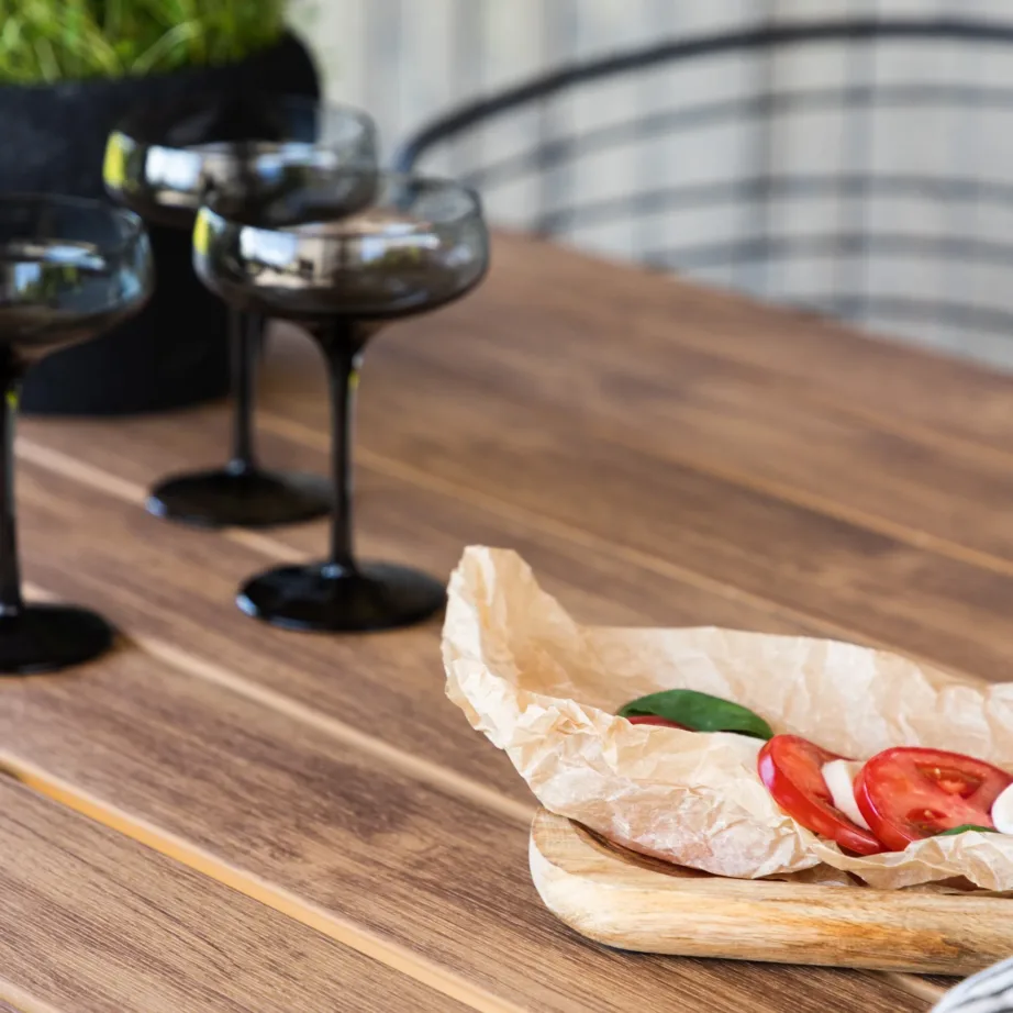 Alumiiniumist kandiline aia söögilaud Break, must/naturaalne, 90x200x75, 6091-008 – 8