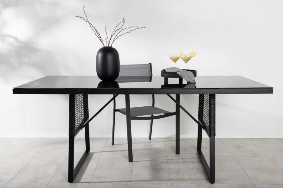 Alumiiniumist kandiline aia söögilaud Dallas, must, 1524-408 – 6