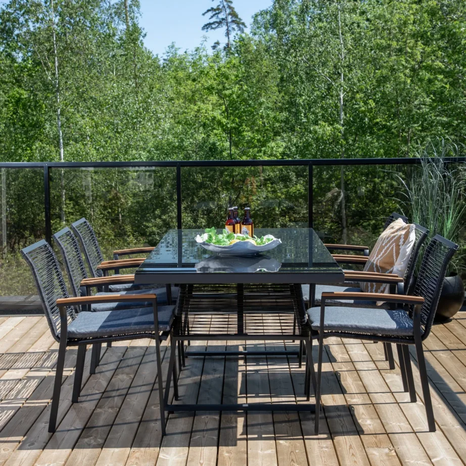 Alumiiniumist kandiline aia söögilaud Dallas, must, 1524-408 – 8