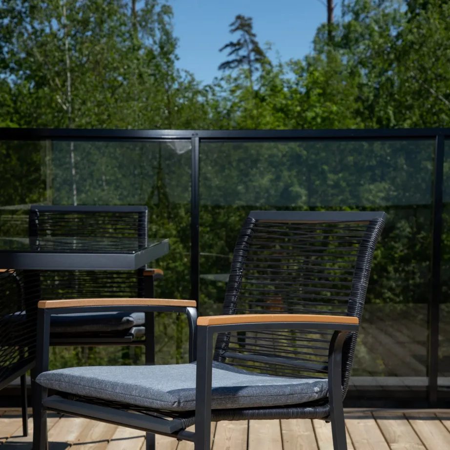 Alumiiniumist kandiline aia söögilaud Dallas, must, 1524-408 – 9