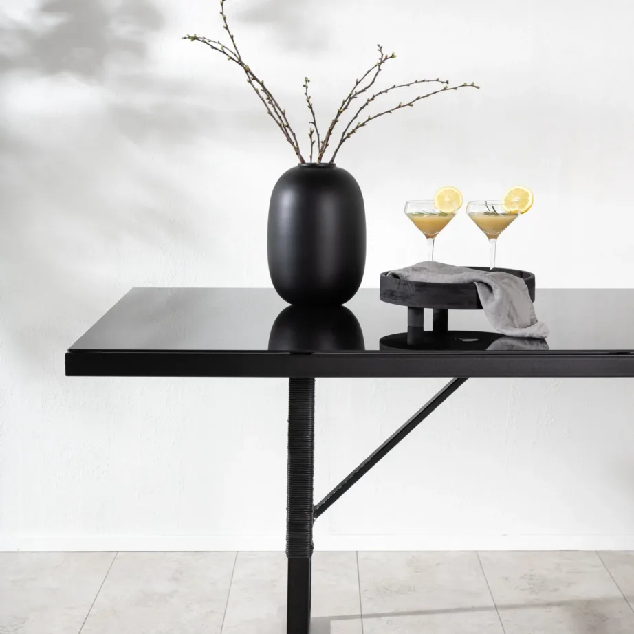 Alumiiniumist kandiline aia söögilaud Dallas, must, 1524-408 – 12