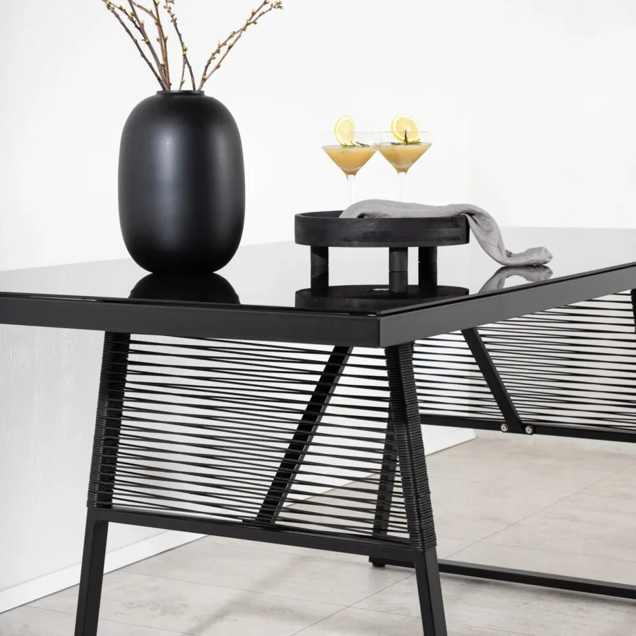 Alumiiniumist kandiline aia söögilaud Dallas, must, 1524-408 – 13