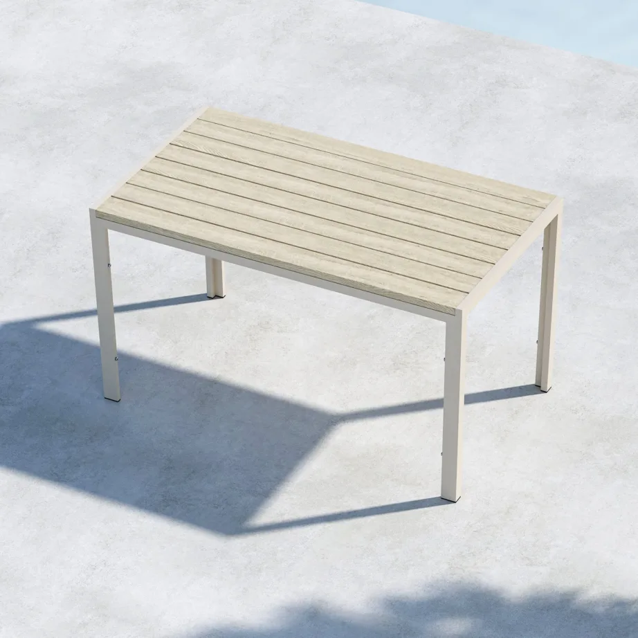 Alumiiniumist kandiline aia söögilaud Mirko, beež, 140x80x74, 9809-222 – 7