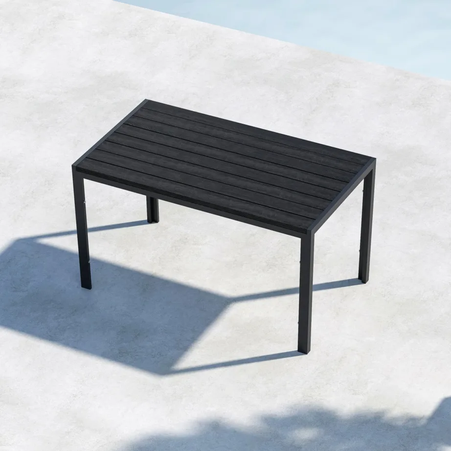 Alumiiniumist kandiline aia söögilaud Mirko, must, 140x80x74, 9809-100 – 7