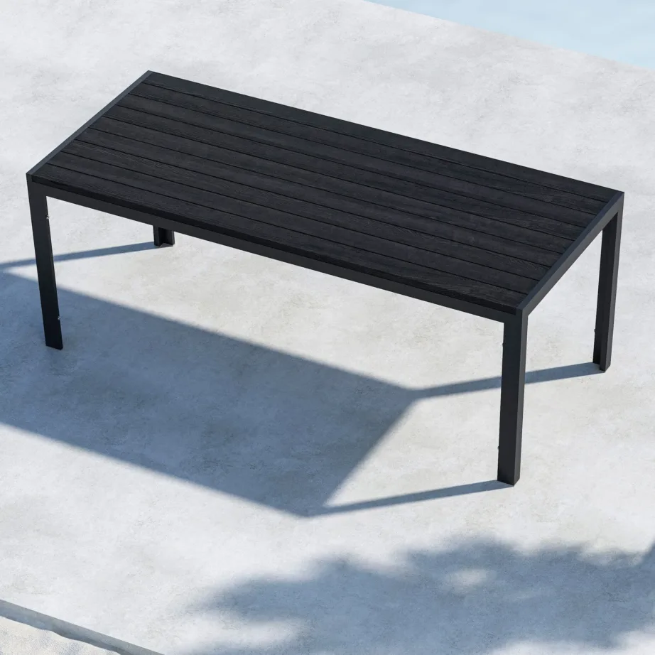 Alumiiniumist kandiline aia söögilaud Mirko, must, 205x90x74, 9810-100 – 7