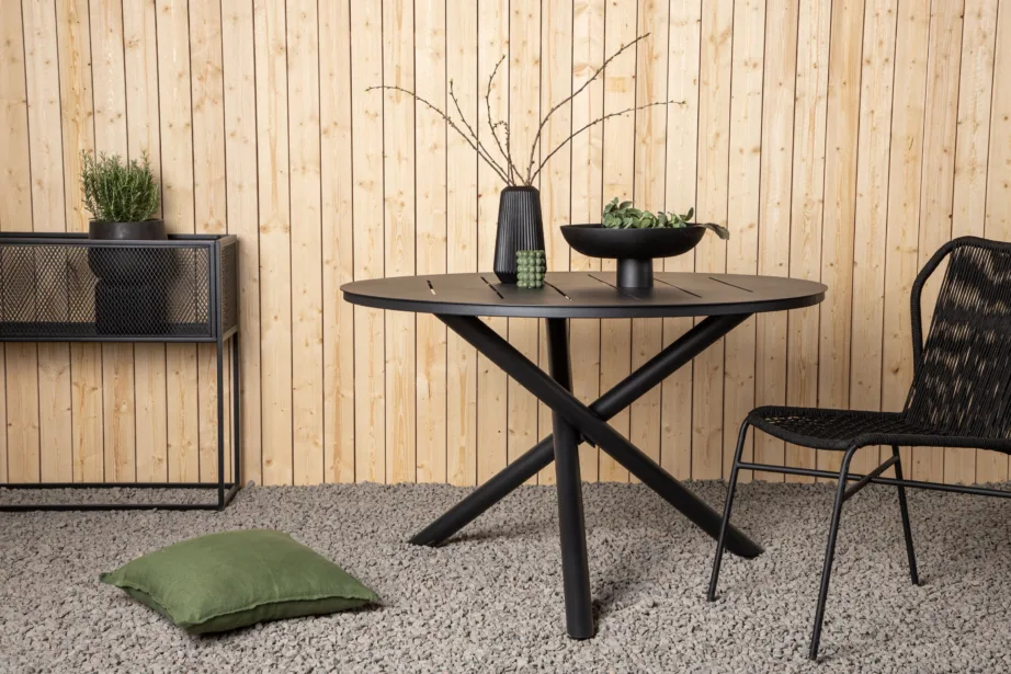 Alumiiniumist ümmargune aia söögilaud Alma, must, ø120cm, 1351-408 – 6