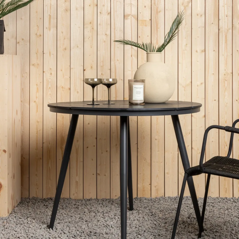 Alumiiniumist ümmargune aia söögilaud Break, must, 90ø, 2079-408 – 6