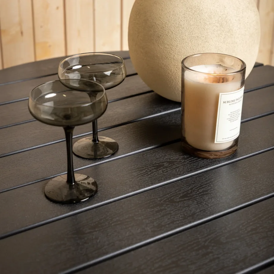 Alumiiniumist ümmargune aia söögilaud Break, must, 90ø, 2079-408 – 7