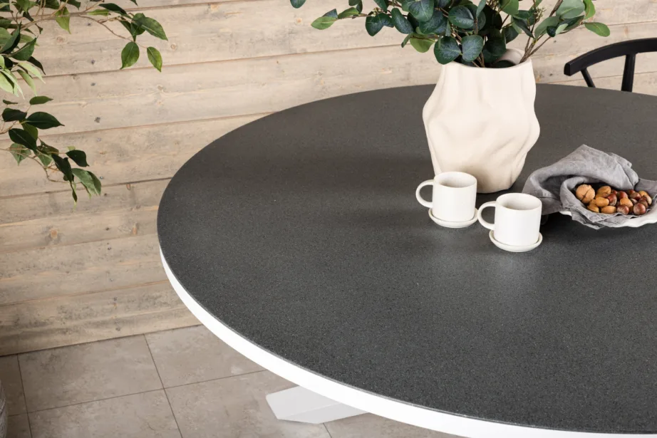 Alumiiniumist ümmargune aia söögilaud Copacabana, hall/valge, ø140, 4146-400 – 7