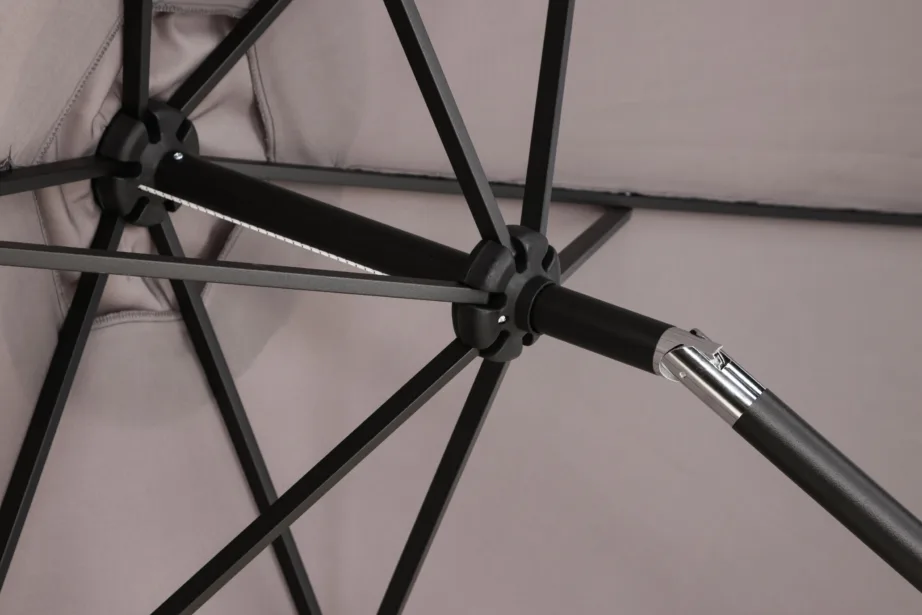 Alumiiniumist päikesevari Leeds, must/hall, 3m, 1133-111 – 6