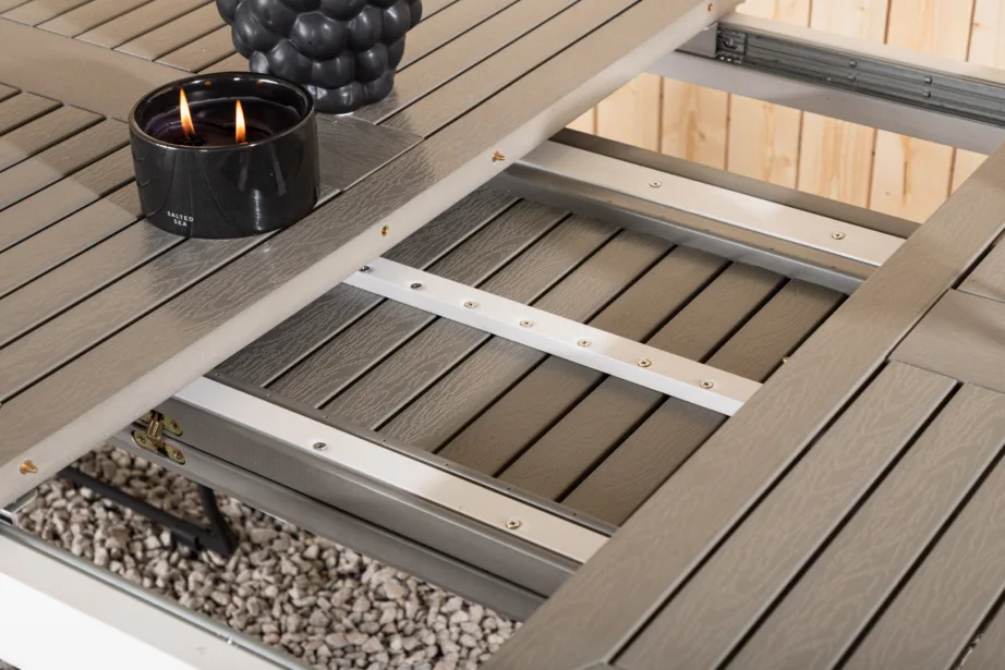 Alumiiniumist pikendatav aia söögilaud Albany, hall/valge, 152/210, 4120-400 – 5