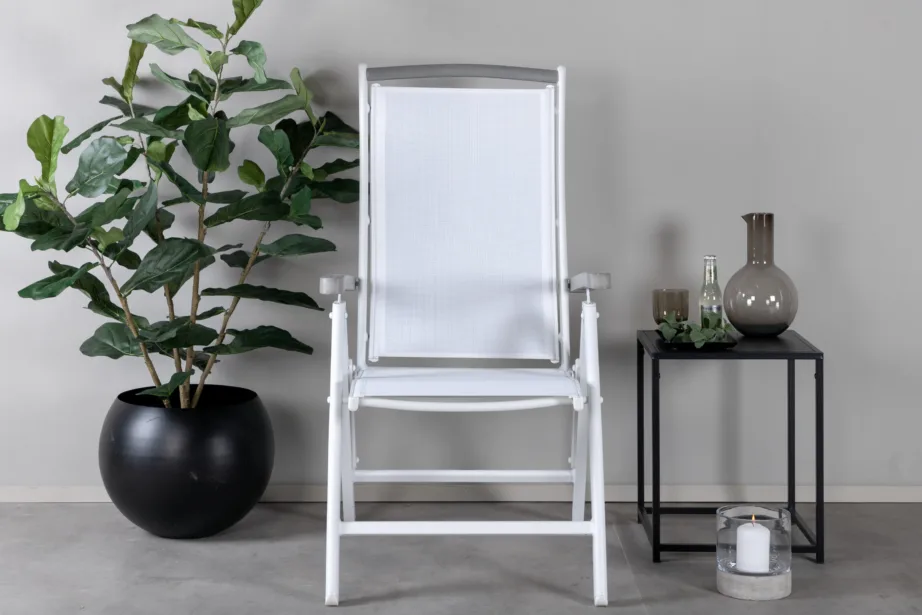 Alumiiniumist reguleeritava seljatoega aiatool Albany, valge, 9277-449 – 6